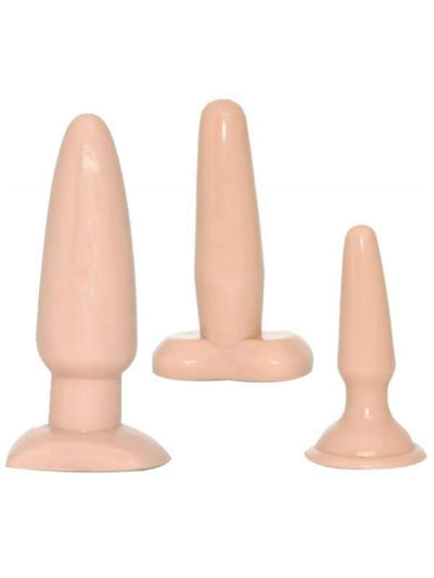 vanilla dip butt plugs set of three different sizes 